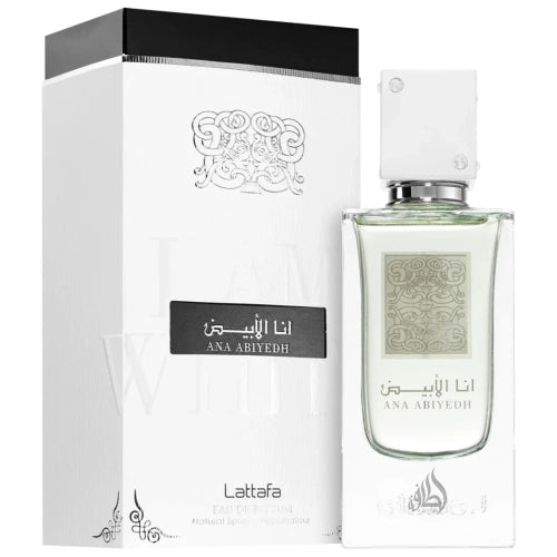 Ana Abiyedh White Lattafa Eau de Parfum 60ml — frasco e embalagem