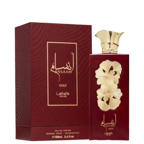 Ansaam Gold Lattafa Eau de Parfum 100ml — frasco e embalagem