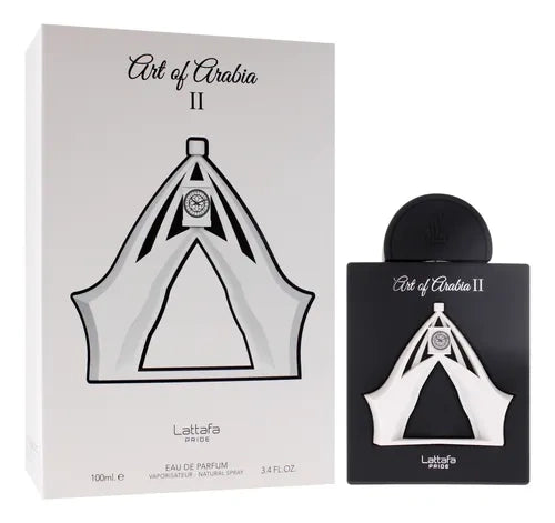 Art of Arabia II Lattafa Eau de Parfum 100ml — frasco e embalagem