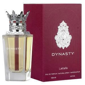 Dynasty Lattafa Eau de Parfum 100ml — frasco e embalagem