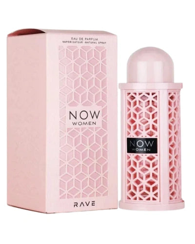 Rave Now Woman Lattafa Eau de Parfum 100ml — frasco e embalagem