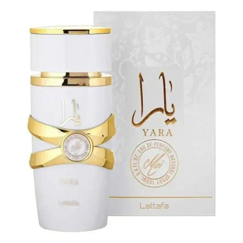 Yara Moi Lattafa Eau de Parfum 100ml — frasco e embalagem