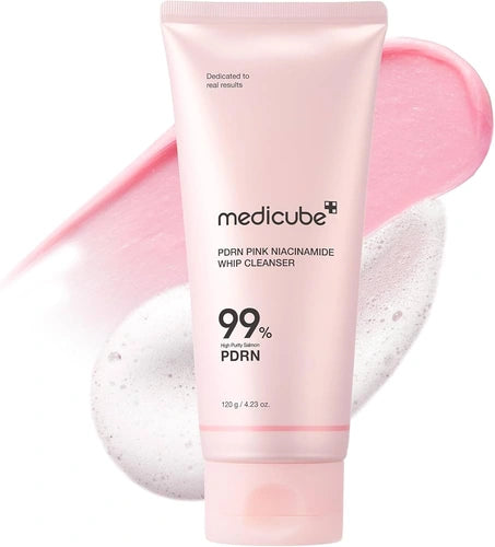 Medicube Pdrn Pink Niacinamide Whip Cleanser, disponível na Now Parfum.