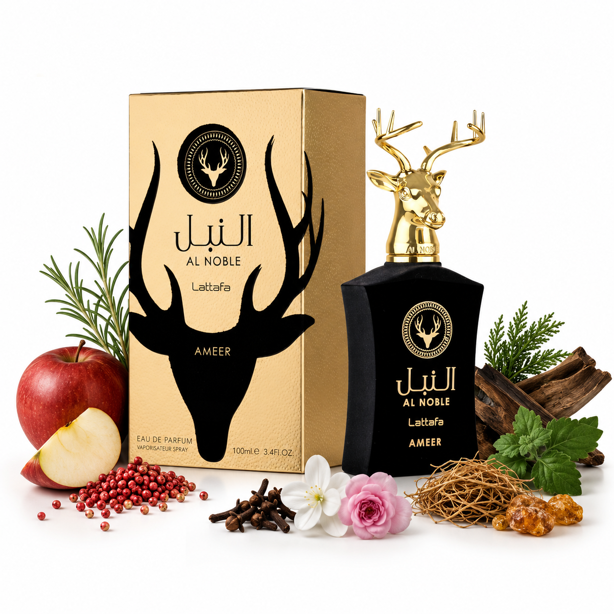 Al Noble Ameer — Lattafa — Com ingredientes da fragrância