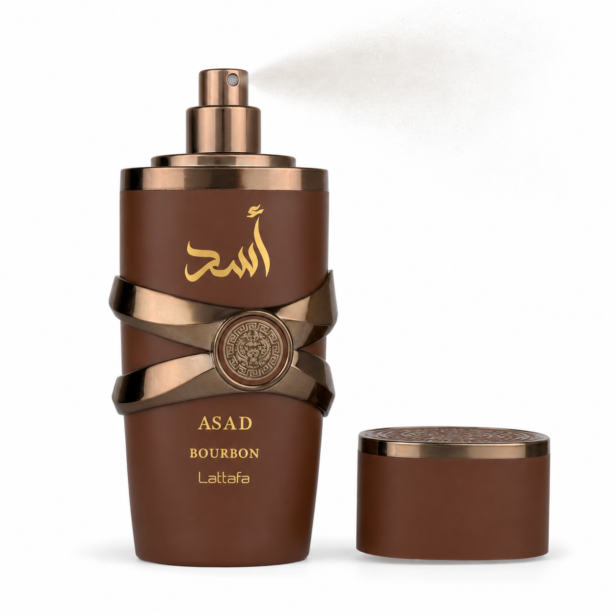Asad Bourbon — Lattafa — Frasco, ângulo alternativo