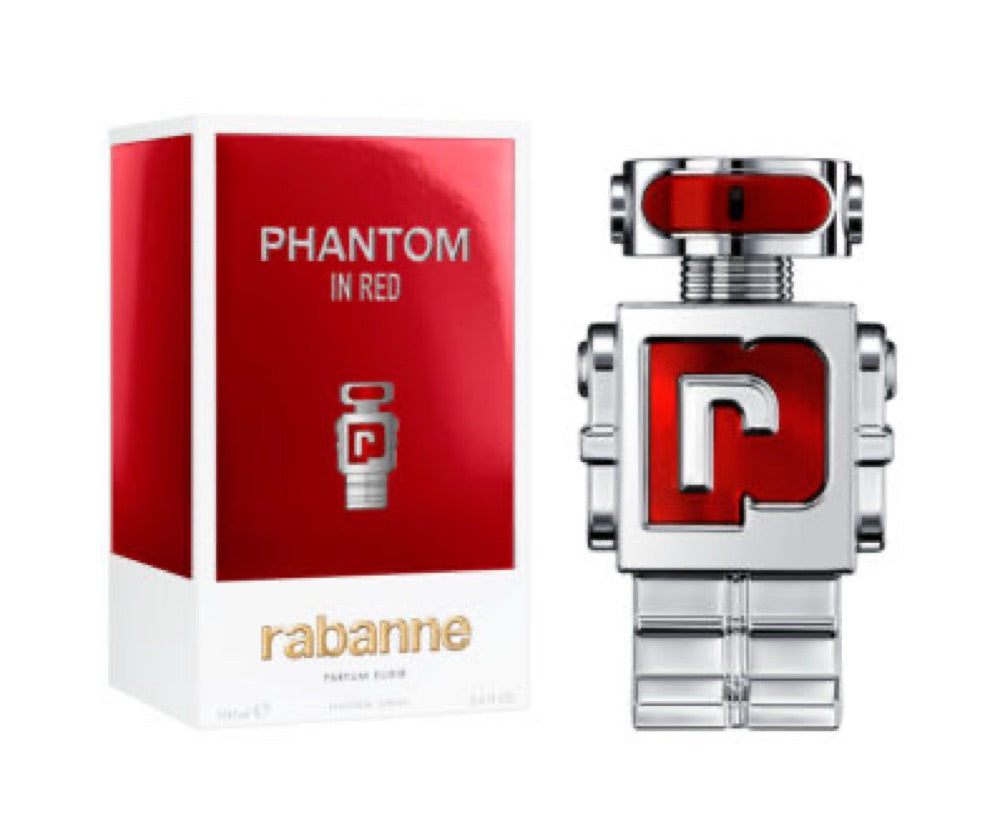 Frasco do perfume Phantom in Red da Paco Rabanne, disponível na Now Parfum.