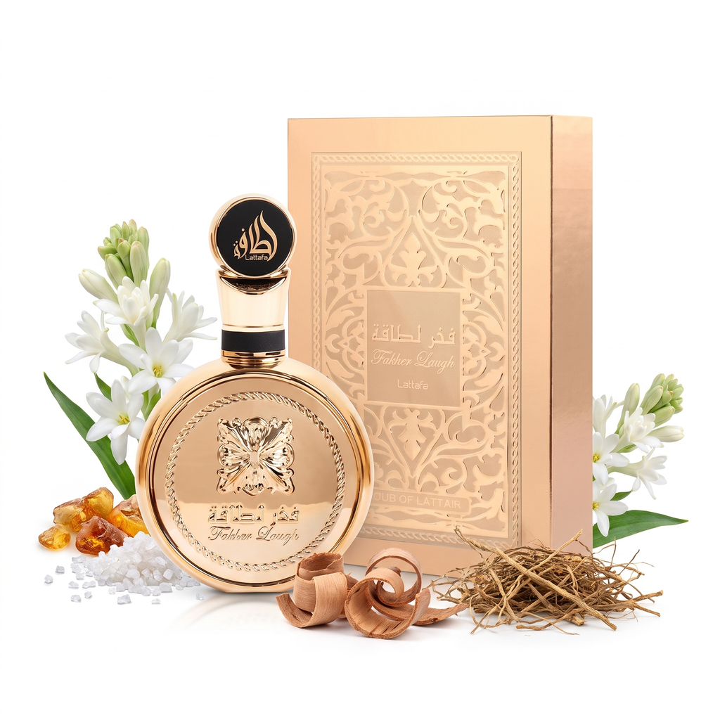 Fakhar Gold — Lattafa — Com ingredientes da fragrância