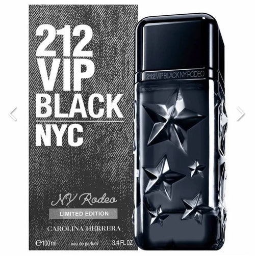 Frasco do perfume 212 VIP Black NY Rodeo da Carolina Herrera, disponível na Now Parfum.