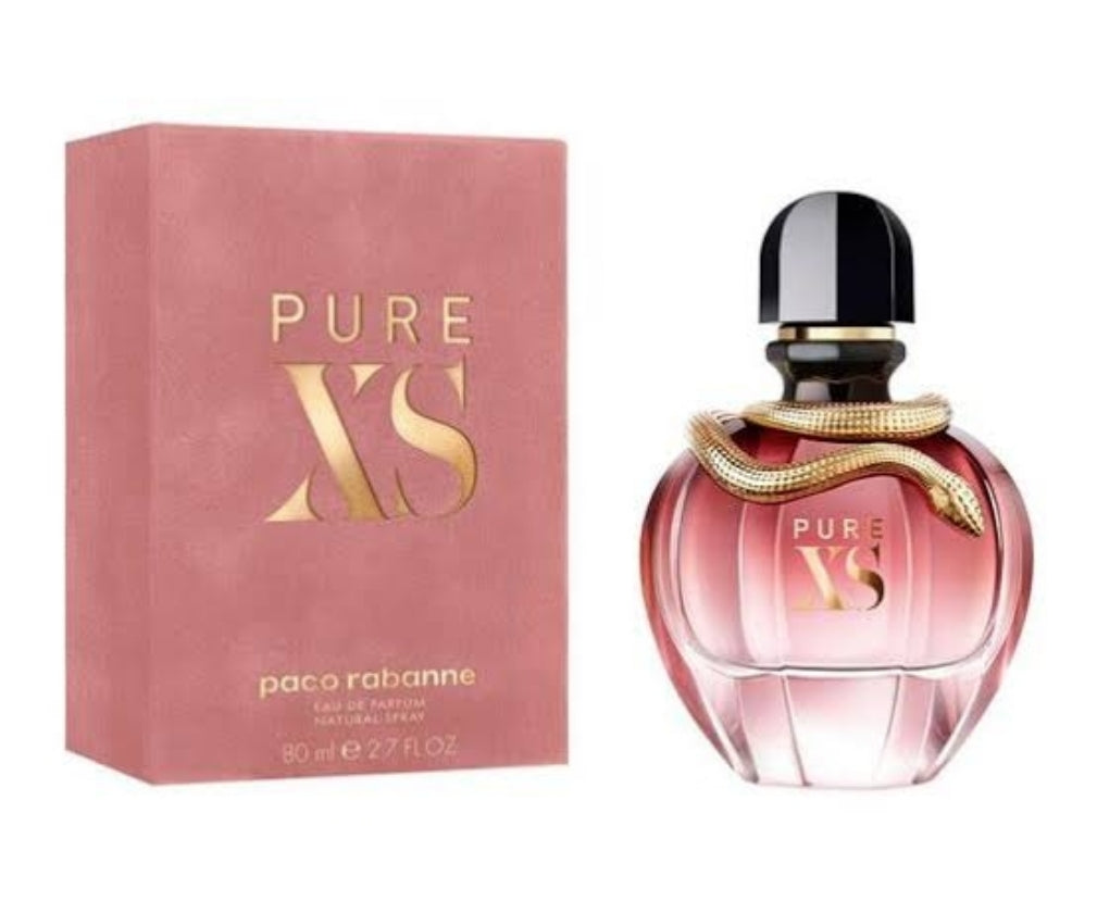 Frasco do perfume Pure XS for Her da Paco Rabanne, disponível na Now Parfum.