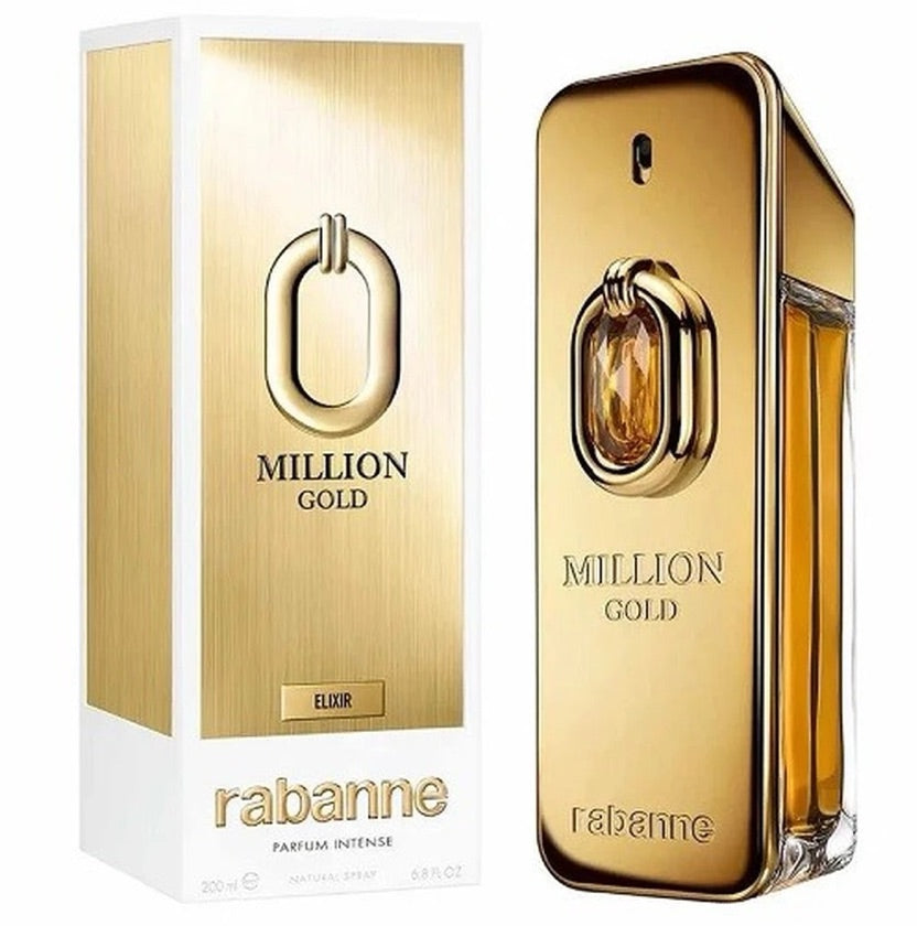 Frasco do perfume Million Gold Elixir da Paco Rabanne, disponível na Now Parfum.