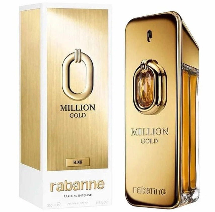 Frasco do perfume Million Gold Elixir da Paco Rabanne, disponível na Now Parfum.