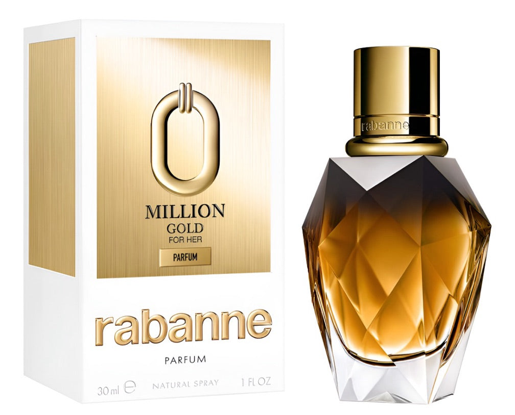 Frasco do perfume Million Gold for Her Parfum da Paco Rabanne, disponível na Now Parfum.
