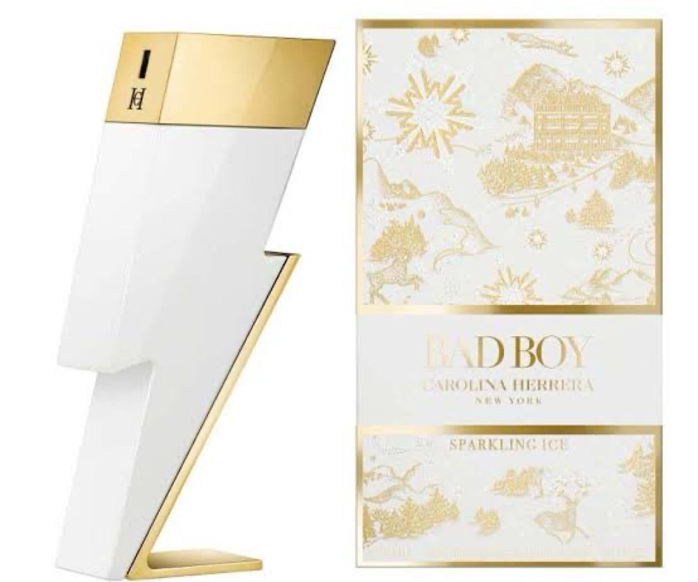 Frasco do perfume Bad Boy Sparkling Ice da Carolina Herrera, disponível na Now Parfum.
