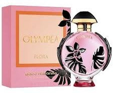 Frasco do perfume Olympéa Flora da Paco Rabanne, disponível na Now Parfum.