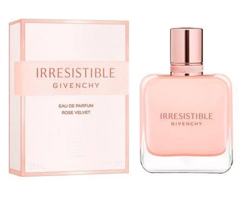 Frasco do perfume Irrésistible Rose Velvet da Givenchy, disponível na Now Parfum.